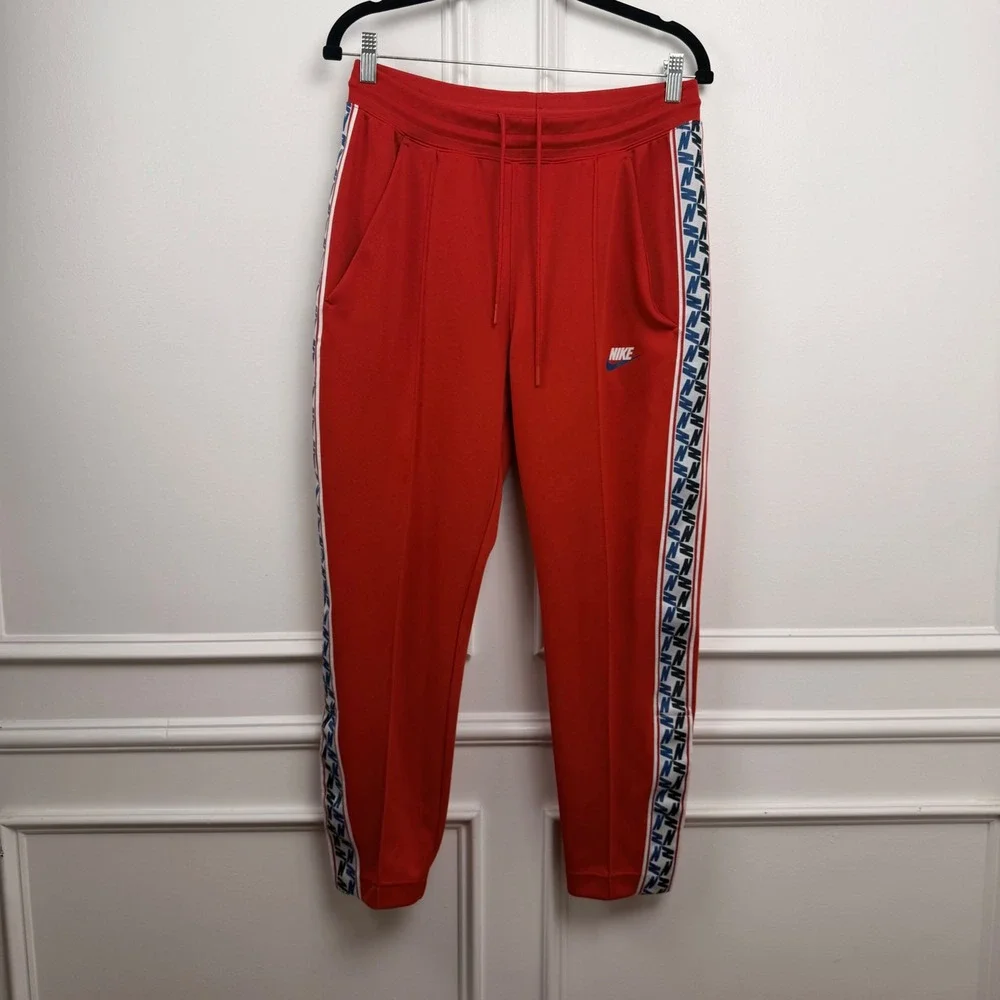Nike Mens Sportswear Tribute Track Pants Red Blue White Tape Size M‎